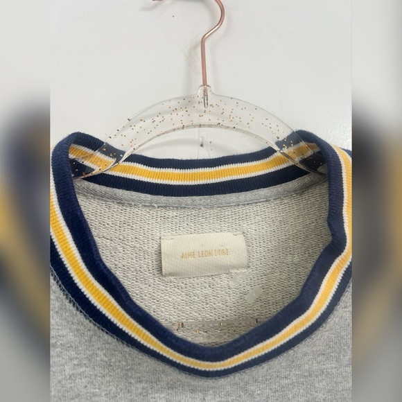 Aimé Leon Dore Collegiate Crew Sweater Gray Crew Neck Size M - Picture 6 of 7